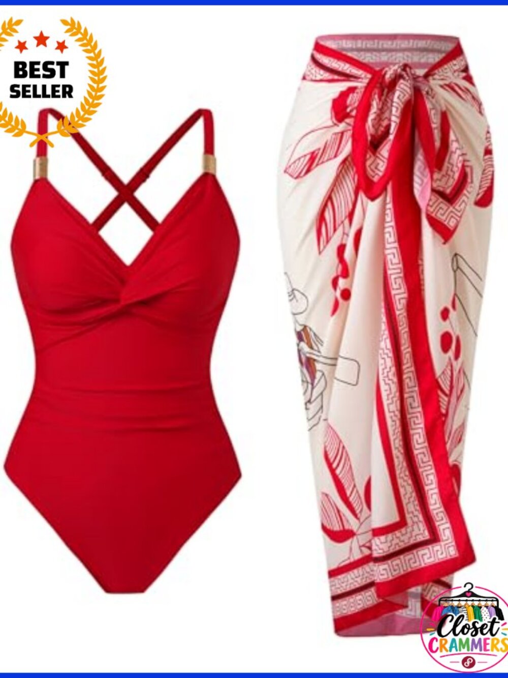 Women's One Piece Swimsuit with Tummy Control and Skirt Cover Up